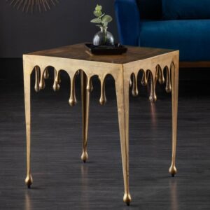 Designový odkládací stolek do obýváku nebo noční stolek do ložnice - ze slitiny kovu, rozměr 46cm x 50cm x 46cm