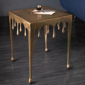 Luxusní zlatý stolek do obývacího pokoje - vyrobený ze slitiny kovu, rozměr 34cm x 44cm x 34cm