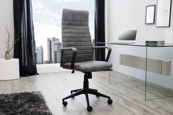 Nadčasová pohodlná židle do kanceláře - nastavitelná, potah z mikrovlákna, rozměr 68 cm x 117-127 cm x 60 cm