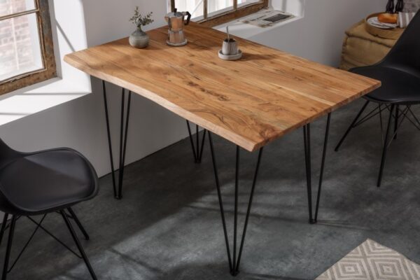 Masivní jídelní stůl, akátové dřevo, retro styl, rozměr 120 cm x 76 cm x 80 cm