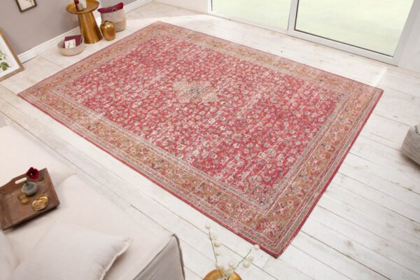 Luxusní červený orientální koberec do obývacího pokoje nebo ložnice - květinový vzor, rozměr 350cm x 1cm x 240cm
