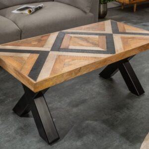 Moderní stolek do obývacího pokoje - vyrobený z mangového dřeva, rozměr 110 cm x 45 cm x 55 cm, ručně dělané vzory