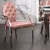 Luxusní barokní jídelní židle starorůžová