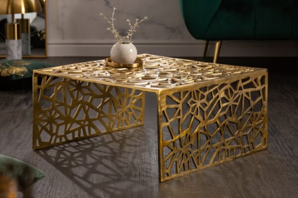 Malý konferenční stolek do obývacího pokoje - ze slitiny kovu, ručně vyřezán, bytová dekorace, rozměr 60 cm x 31 cm x 60 cm