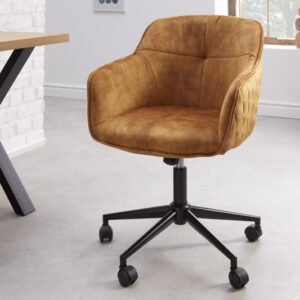 Stylová židle do pracovny - na kolečkách, dekorativní prošívání, rozměr 58 cm x 81-91 cm x 61 cm
