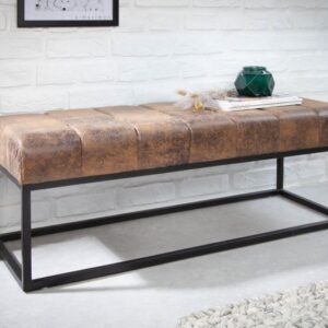 Luxusní lavice do obývacího pokoje nebo chodby - z mikrovlákna, kovový rám, rozměr 108 cm x 40 cm x 40 cm