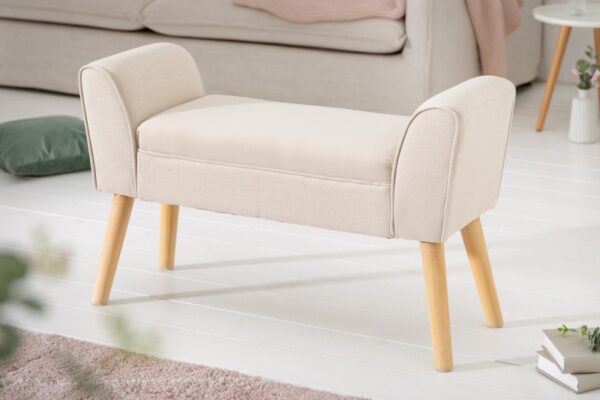 Nadčasová lavice do obýváku nebo ložnice - venkovský styl, masivní nohy, rozměr 90 cm x 56 cm x 30 cm