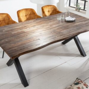 Moderní stůl z masivu do jídelny - vyrobený z akátového dřeva, pro 6 osob, rozměr 200cm x 77cm x 100cm