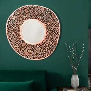 Originální zrcadlo na zeď ve tvaru listu - ze slitiny kovu, rozměr 112 cm x 3 cm x 112 cm