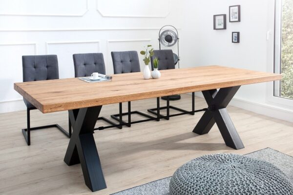 Moderní jídelní stůl - vyrobený z masivního divokého dubu, do kuchyně, industriální styl, rozměr 200 cm x 75 cm x 100 cm
