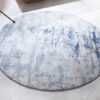 Kulatý koberec 150cm modro-béžový Modern art