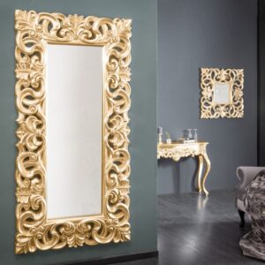 Luxusní zlaté zrcadlo - starožitný design, do obývacího pokoje, rozměr 90 cm x 180 cm x 5 cm