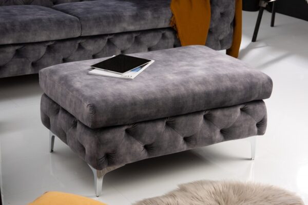 luxusní lavička, tmavě šedý samet, barokní styl, rozměr 92 cm x 45 cm x 62 cm (