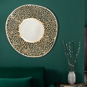 Designové zrcadlo na zeď - vyrobeno ze slitiny hliníku, do obývacího pokoje, otočné zavěšení, rozměr 76 cm x 76 cm x 2 cm
