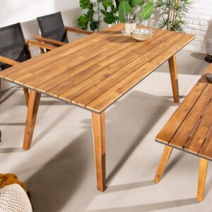 Dřevěný venkovní stůl - vyrobený z masivního dřeva akácie, odolný vůči povětrnostním vlivům, ideální na zahradu nebo balkon,180 cm x 76 cm x 90 cm