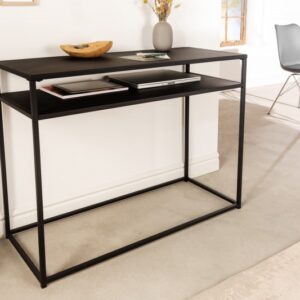 Konzolový stolek černý, konzolový stolek kovový, úzký konzolový stolek, 100cm