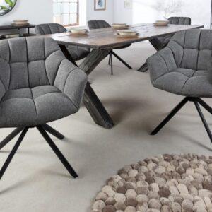 moderní jídelní židle, otočná židle, hygge styl, tmavě šedá barvě