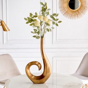 Moderní kovová váza - ze slitiny kovu, stylový doplněk do bytu, rozměr 47 cm x 26 cm x 7,5 cm