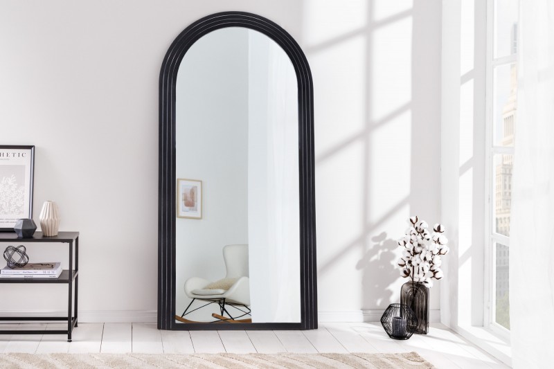Luxusní černé zrcadlo do ložnice nebo obýváku - art deco styl, rozměr 80 cm x 160 cm x 4 cm